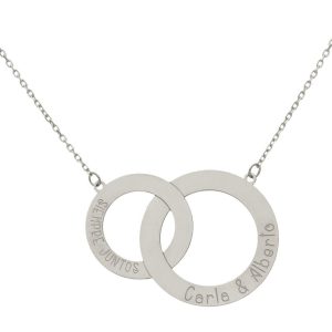 Gargantilla oro blanco 18kl 2 aros
