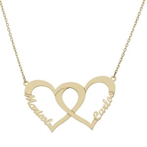 Gargantilla oro 18kl corazones + nombres