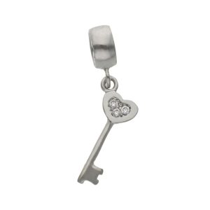 Colgante oro blanco 18kl llave circonitas