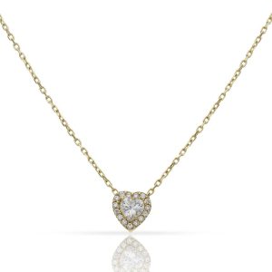 Gargantilla oro 18kl corazon circonitas