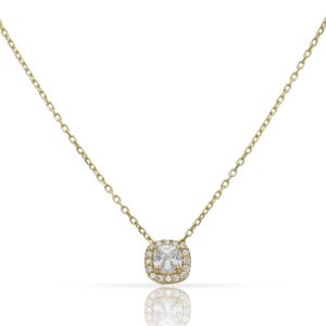Gargantilla oro 18kl cuadrado circonitas