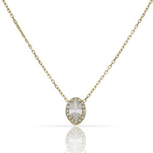 Gargantilla oro 18kl oval circonitas