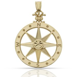 Colgante oro 18kl rosa de los vientos – 26mm