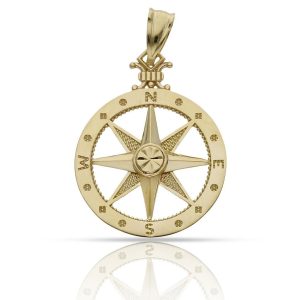 Colgante oro 18kl rosa de los vientos – 20mm