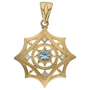 Colgante oro 18kl estrella circonitas