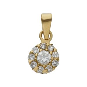 Colgante oro 18kl redondo circonitas