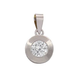 Colgante oro blanco 18kl circonita – 7mm