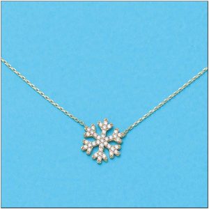 Gargantilla oro 18kl copo nieve circonitas