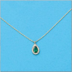 Gargantilla oro 18kl lagrima crisopal verde