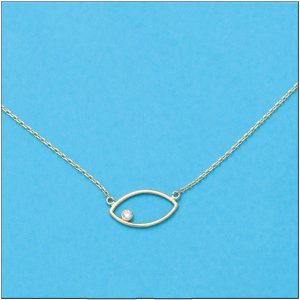 Gargantilla oro 18kl oval circonita