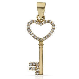 Colgante oro 18kl llave corazon