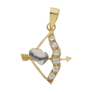 Colgante bicolor oro 18kl flechas de amor