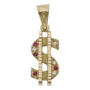 Colgante oro 18kl dolar – 16x36mm