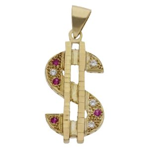Colgante oro 18kl dolar – 20x38mm