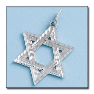 Colgante oro blanco 18kl estrella david – 23x28mm