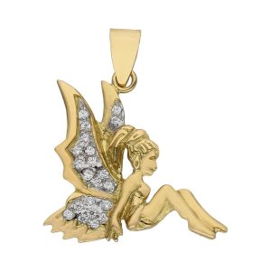Colgante oro 18kl hada circonitas