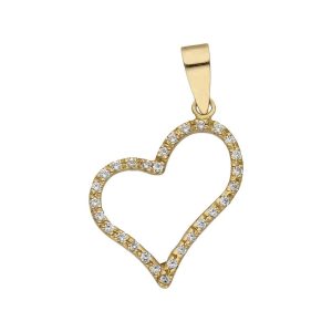 Colgante oro 18kl corazon circonitas