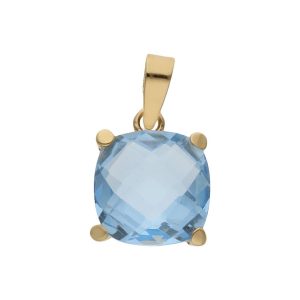 Colgante oro 18kl piedra color aguamarina