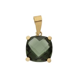 Colgante oro 18kl color olivina