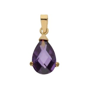 Colgante oro 18kl piedra violeta
