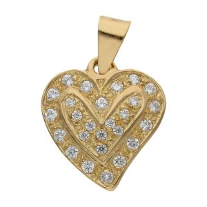 Colgante oro 18kl corazon circonitas