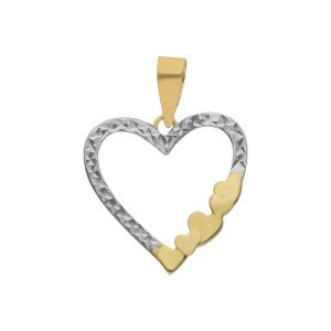 Colgante oro 18kl bicolor corazon