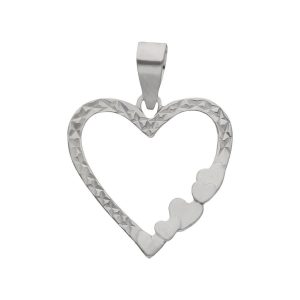 Colgante oro blanco 18kl corazon