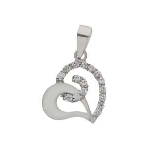 Colgante oro blanco 18kl corazon