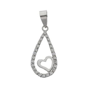 Colgante oro blanco 18kl corazon