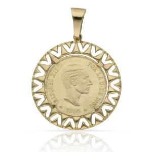 Colgante oro 18kl moneda – 20mm