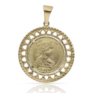 Colgante oro 18kl moneda – 20mm