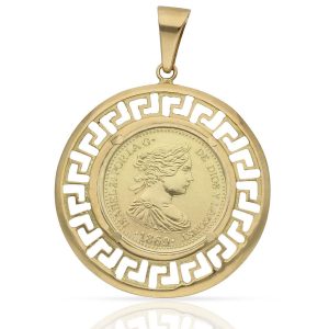 Colgante oro 18kl moneda – 18mm