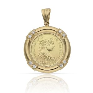 Colgante oro 18kl moneda – 18mm