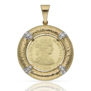 Colgante oro 18kl moneda – 20mm