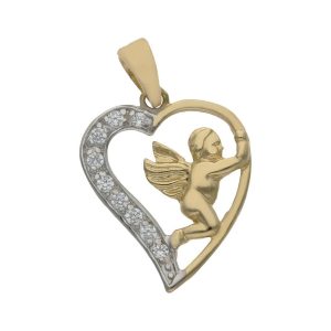Colgante oro 18kl corazon + san valentin