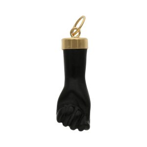 Colgante oro 18kl higa negra grande
