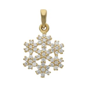 Colgante oro 18kl copo de nieve
