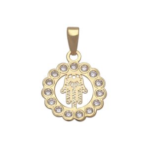 Colgante oro 18kl mano de fatima – 12mm