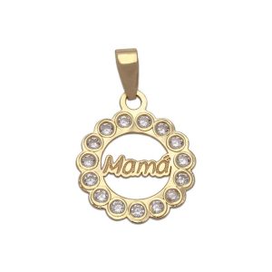 Colgante oro 18kl mama circonitas – 12mm