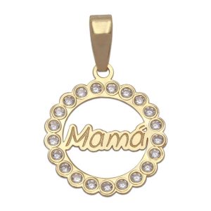 Colgante oro 18kl mama circonitas – 16mm