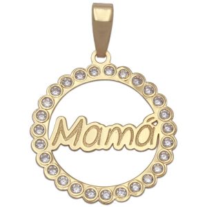 Colgante oro 18kl mama circonitas – 20mm