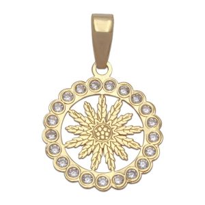 Colgante oro 18kl flor eguzkilore – 15mm
