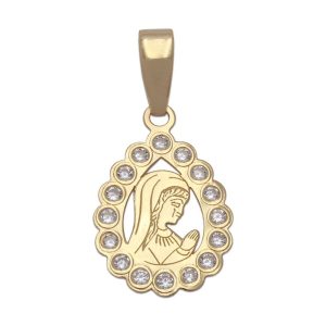 Colgante oro 18kl virgen niña- 11x22mm