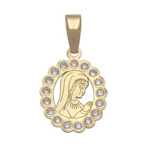 Colgante oro 18kl virgen niña – 12x22mm