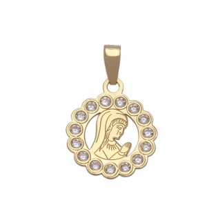 Colgante oro 18kl virgen niña – 12mm