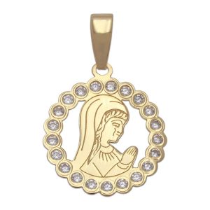 Colgante oro 18kl virgen niña – 15mm