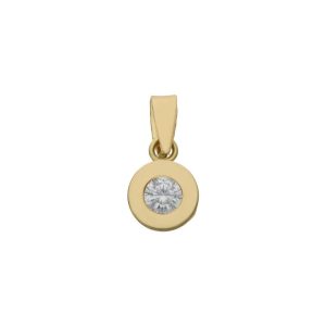 Colgante oro 18kl chaton circonita 6.50mm