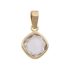 Colgante oro 18kl cuadrado circonita