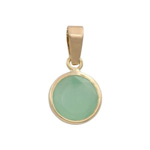 Colgante oro 18kl redondo color verde