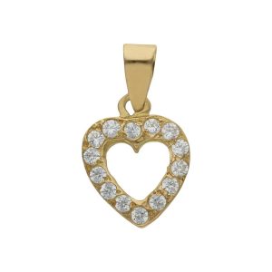 Colgante oro 18kl corazon circonitas
